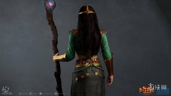 暗黑破坏神2女巫高清3d模型赏!暗黑2重制版女术士高清建模