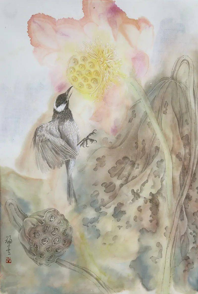 67在他的笔下,花鸟画朦胧诗意,人物画婉约柔美_余福星