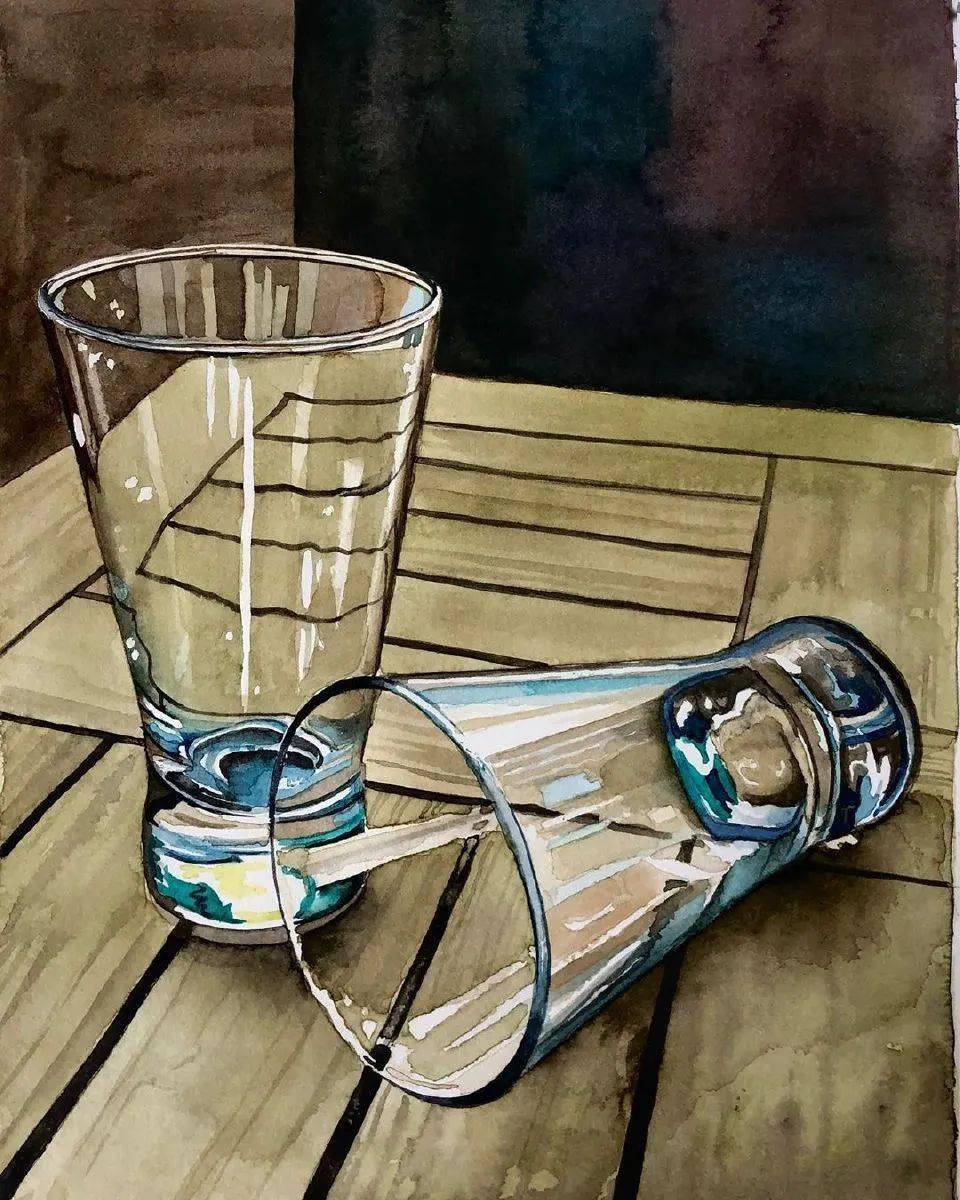 水彩画入门水彩玻璃质感