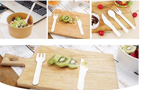 森盟的纸质餐具--纸刀,纸叉,纸勺,是传统的塑料及pla餐具的替代品,由