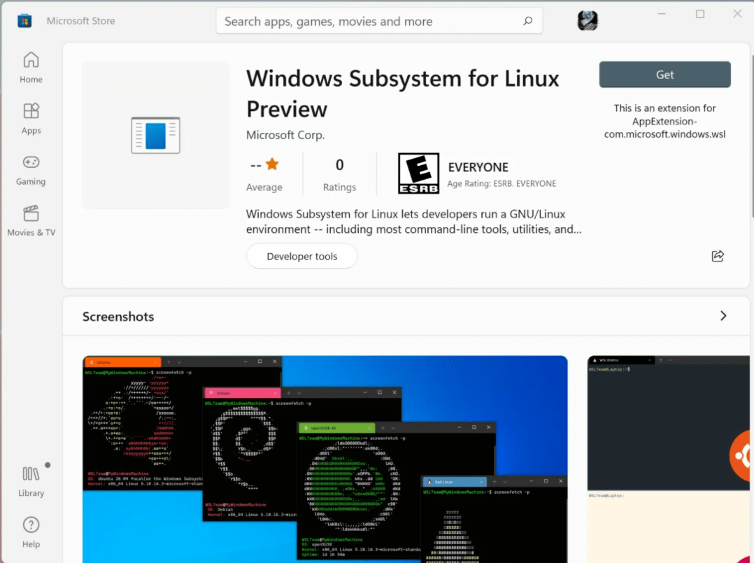 Wsl预览版上架windows 11应用商店 版本