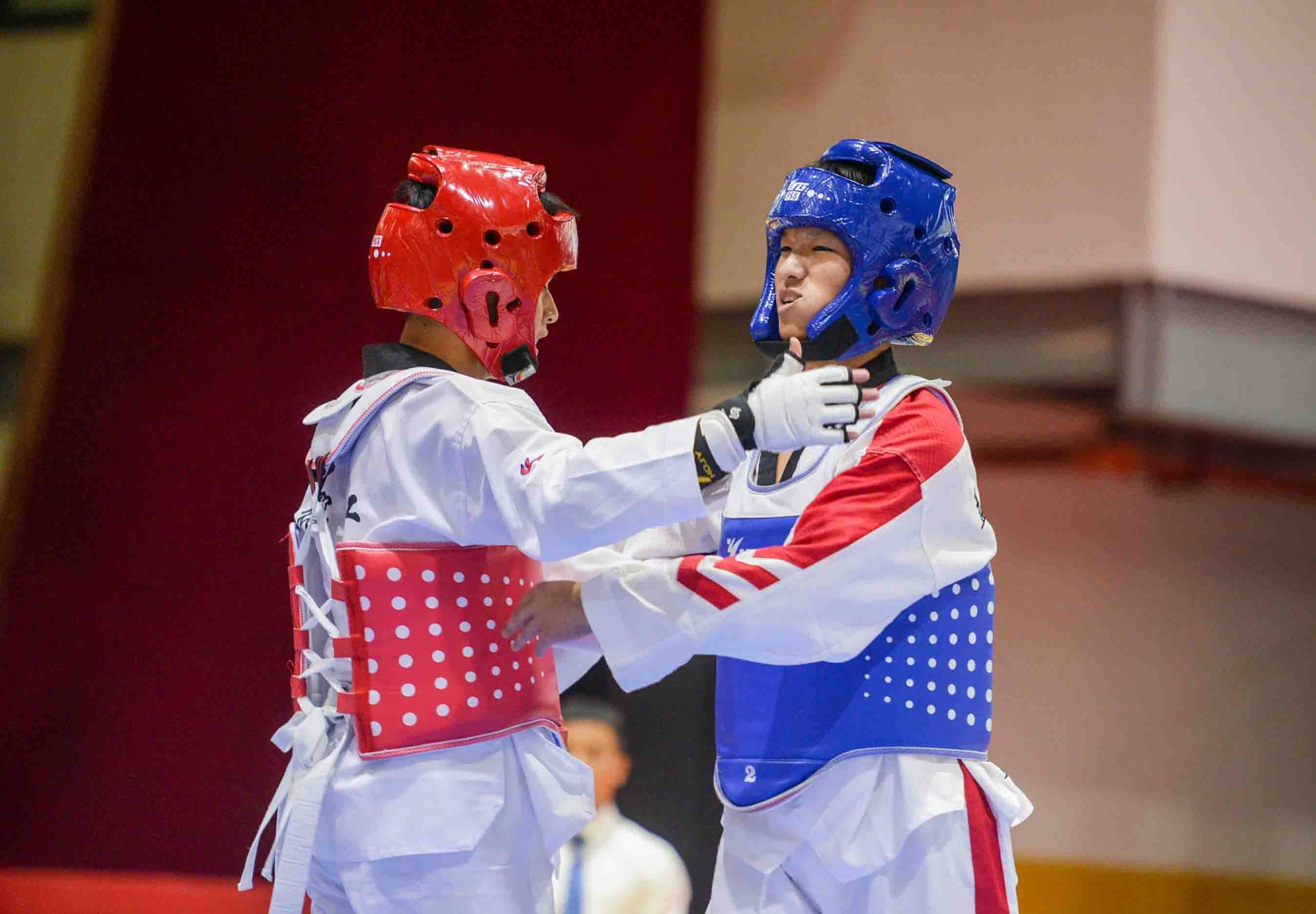 天柱潘小龙在男子跆拳道甲组68kg级夺冠