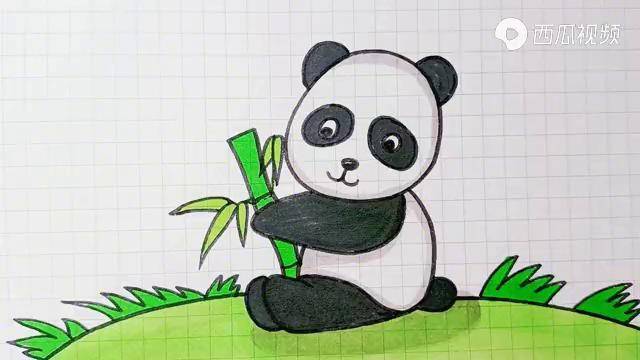 大熊猫简笔画竹子图片