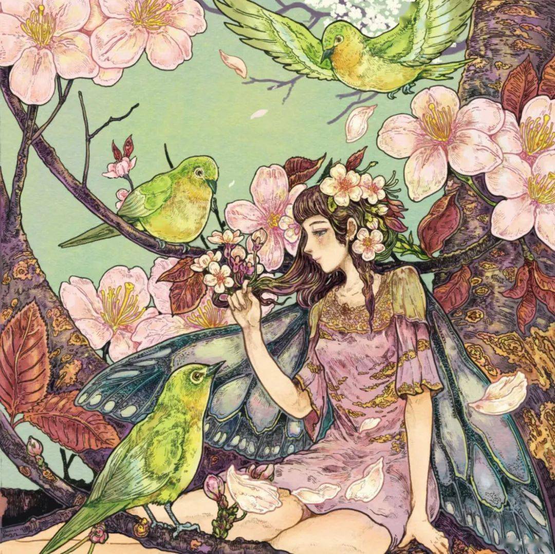 是的,他的插画复杂到你懒得抄!