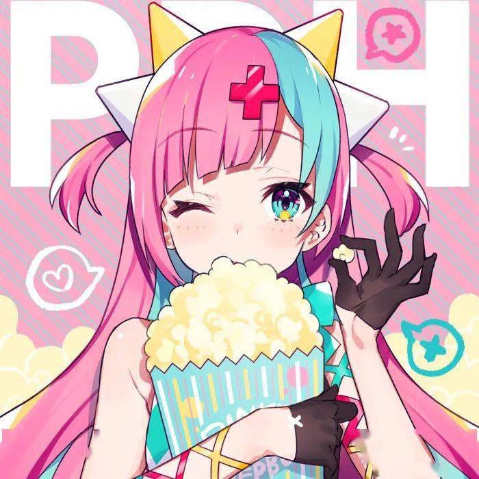 彩色鲜艳的动漫头像,可爱女生头像