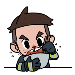 竟有人淡定捧碗吃饭?