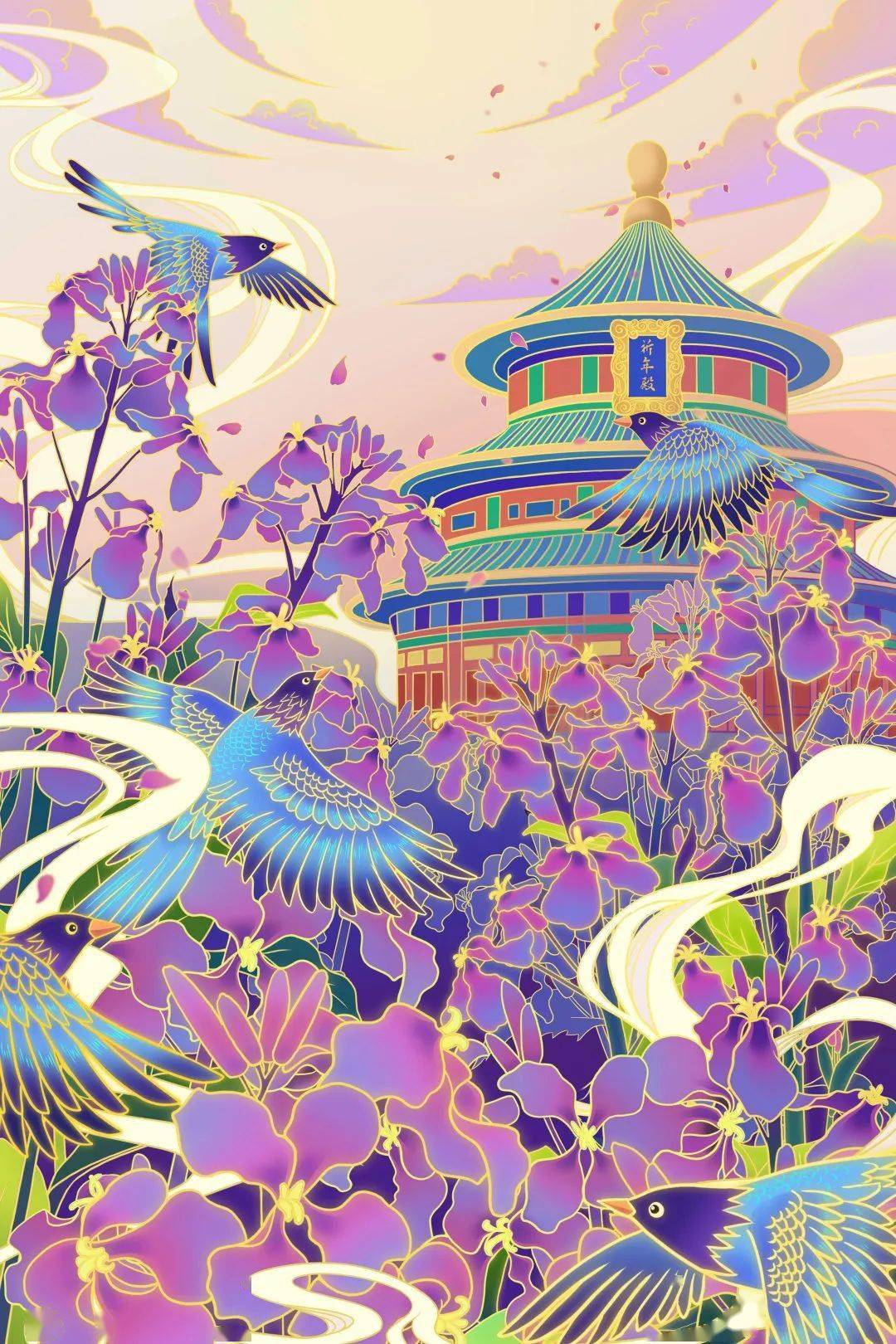 揭晓秋日与你一起遇见最美的天坛插画获奖作品二