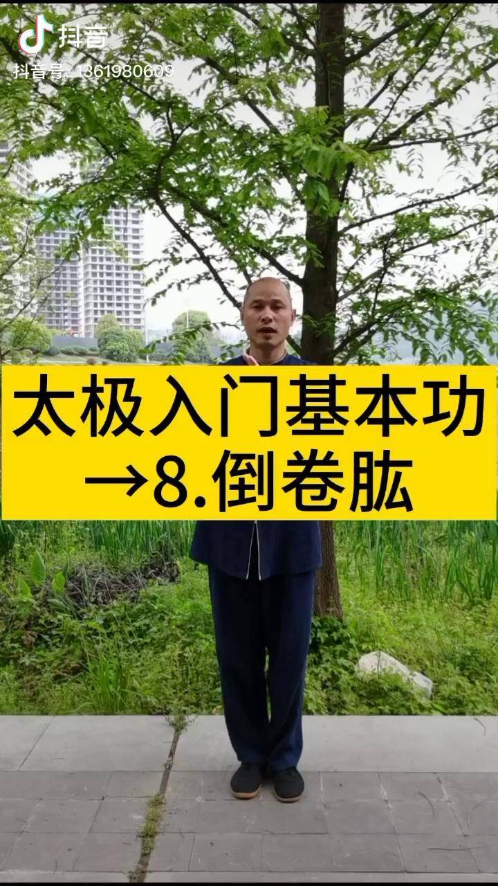 太极入门基本功第8式倒卷肱陈氏太极拳这里肱字gong是按老辈人传读作