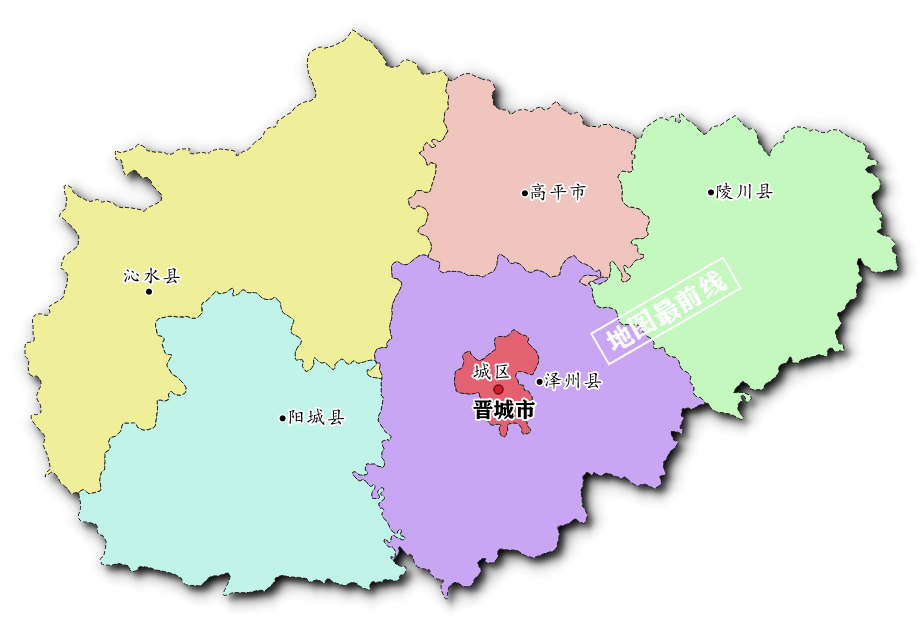 晋城市行政区划虽然目前县包围市的现象只存在4城,但是在历史上的