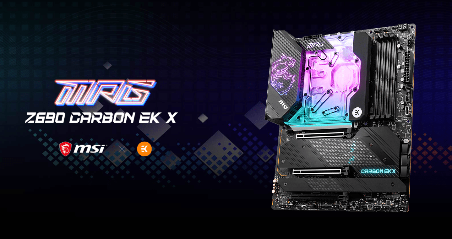 微星联合 EK 推出 MPG Z690 Carbon EK X 水冷主板，散热规格拉满