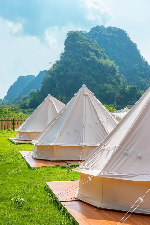 双十一抢购省内自驾游艾筑峰林露营营地499元2套广东小桂林九龙峰林