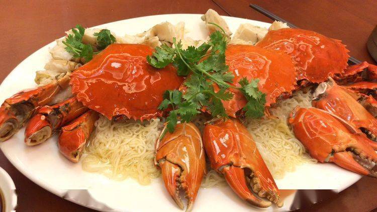 美食潮汕美味蒸蟹面好吃一样看得见
