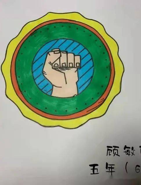 红领巾奖章绘画图片