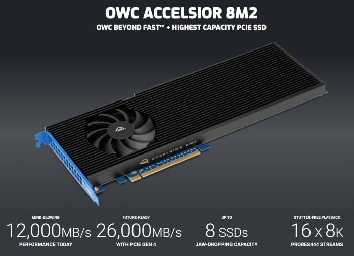 Pro|OWC 推出 Accelsior 8M2 PCIe 固态硬盘：兼容 Mac Pro