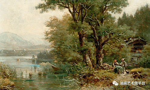 德国画家路德维希斯凯尔风景油画