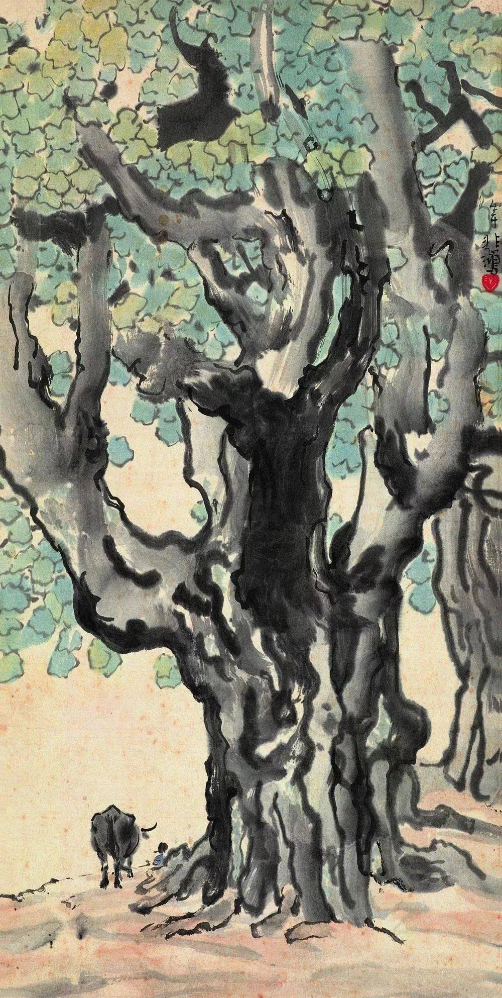 大家经典徐悲鸿画山水水墨淋漓