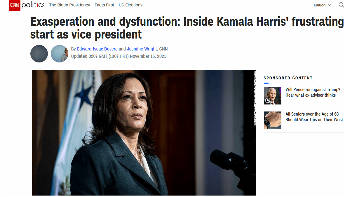 CNN曝拜登与哈里斯关系不睦，白宫回应_搜狐网