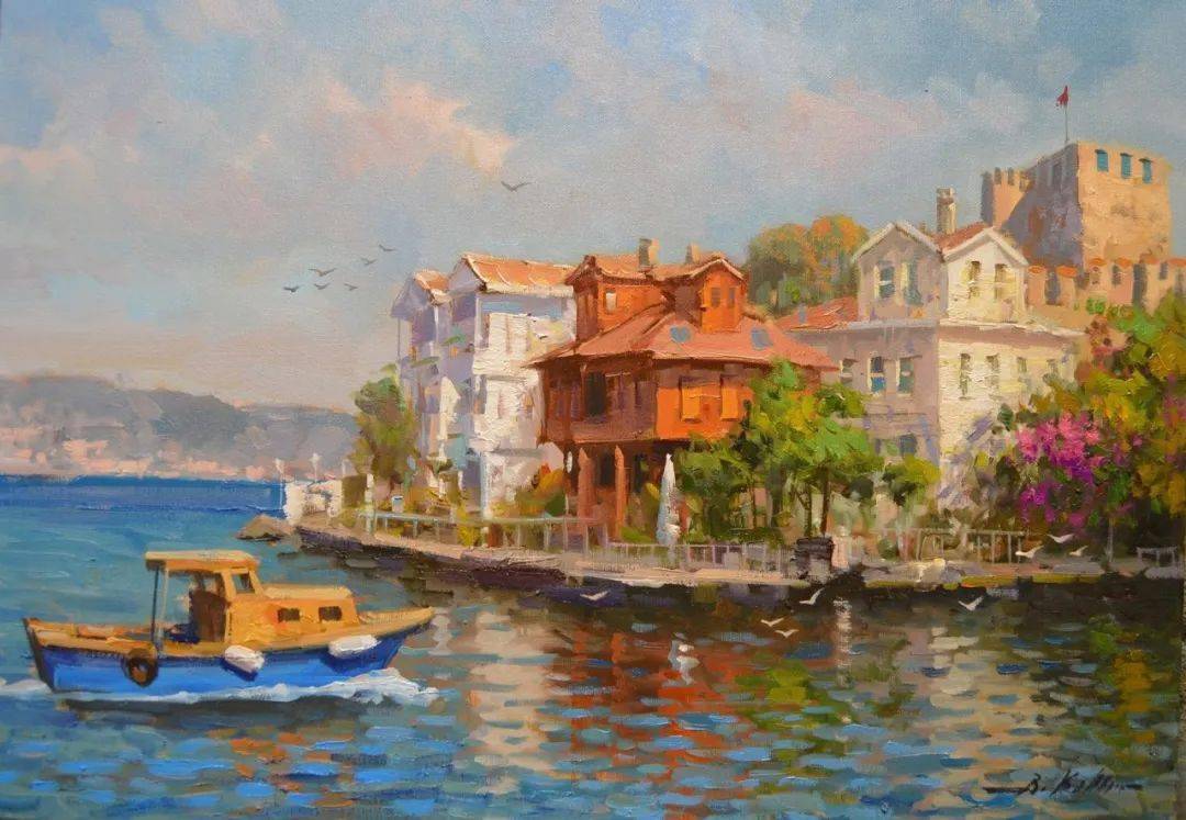 土耳其画家布伦特·基尔奇粗狂,色斑油画作品欣赏_lent