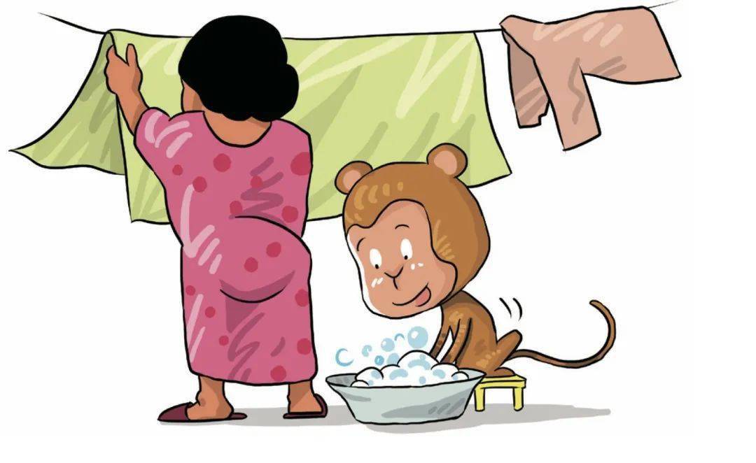 尽知天下025贤惠猴猴洗衣服有模有样