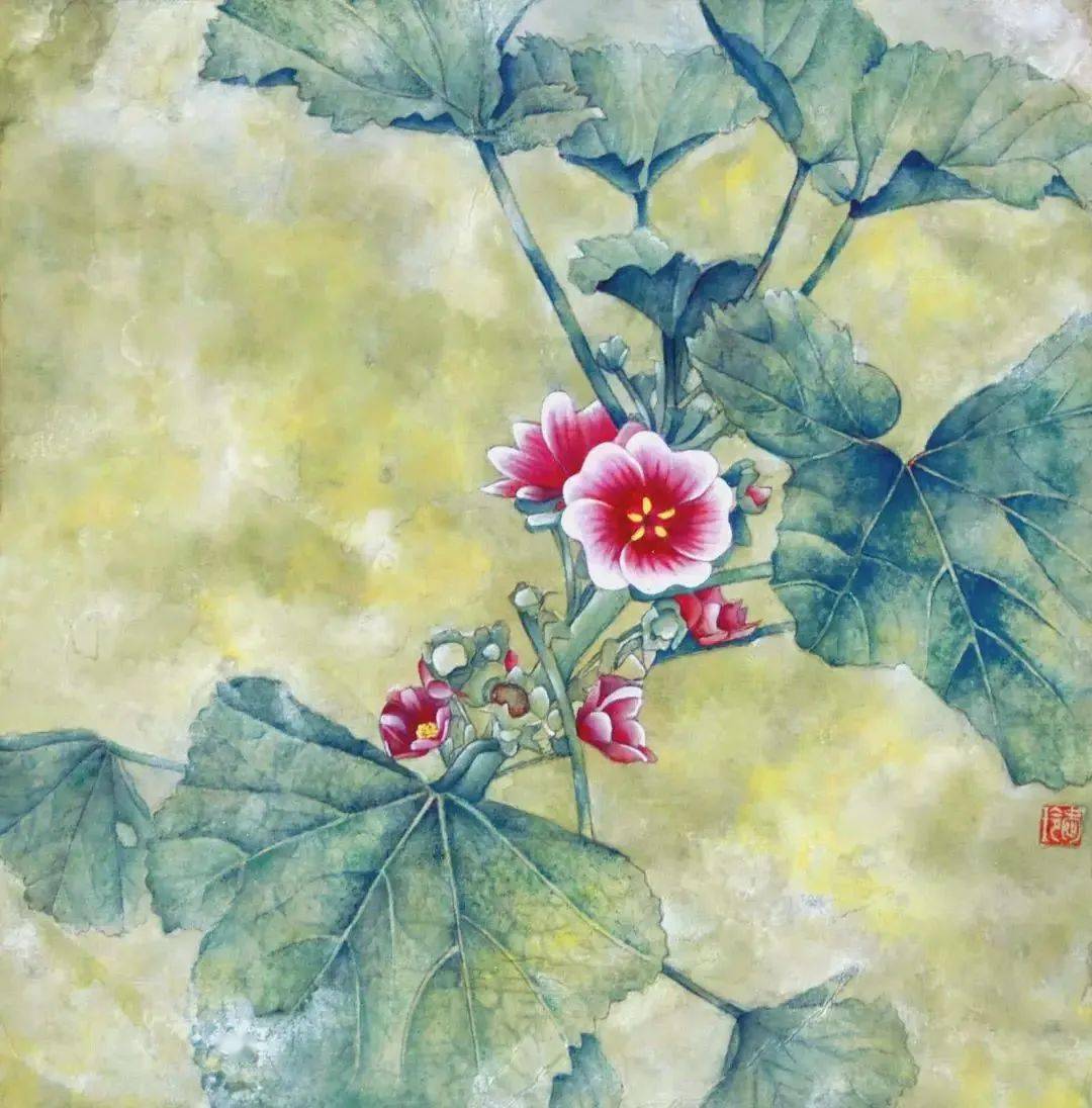 张爱玲的工笔花鸟画39图象一首首流淌的诗意