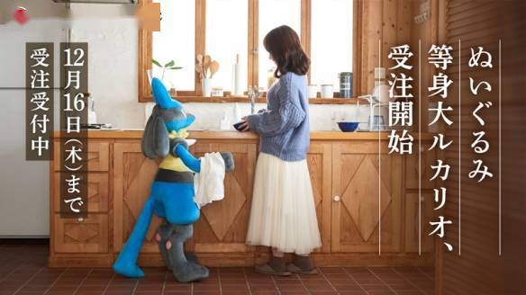 宝可梦路卡利欧等身大毛绒玩具今天开始预售 大小