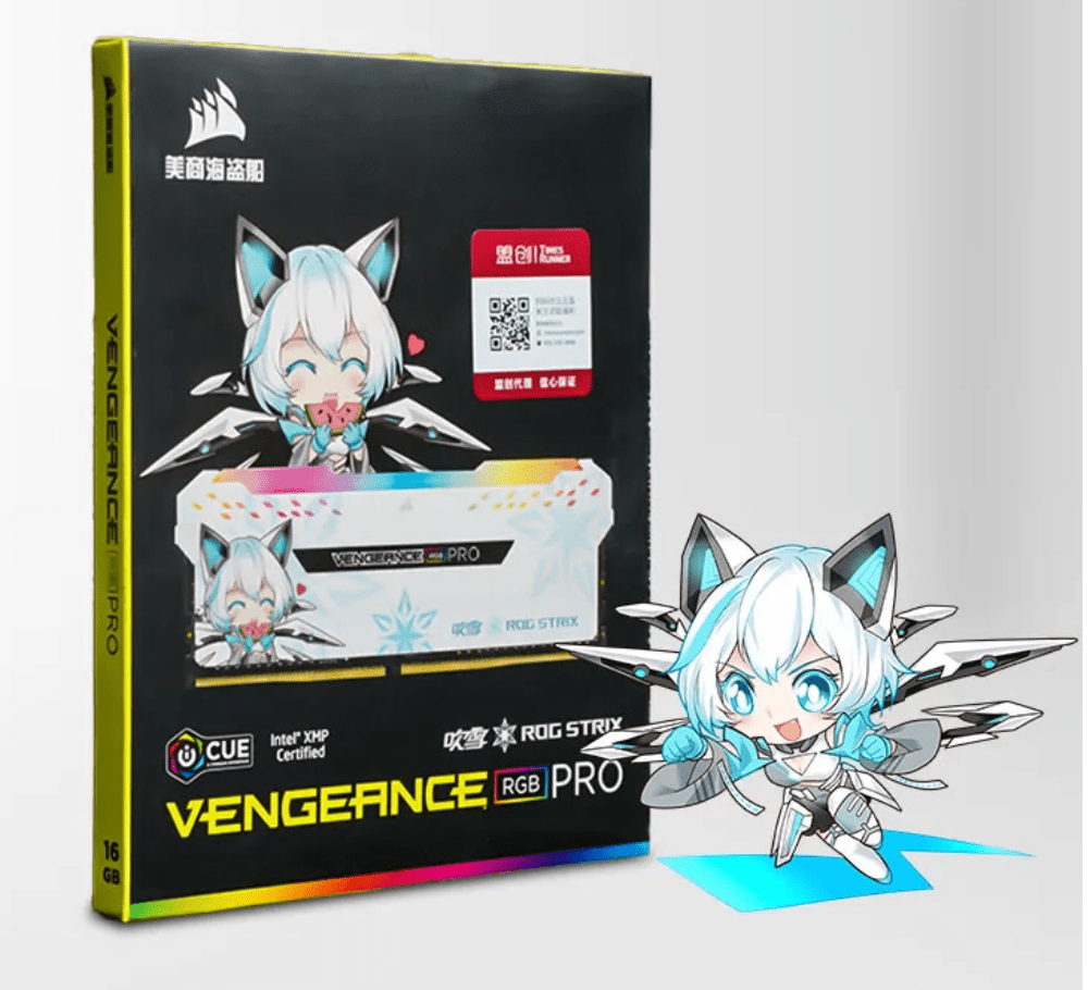 海盗船与 ROG 推出吹雪联名款内存，印有 RO 姬二次元形象