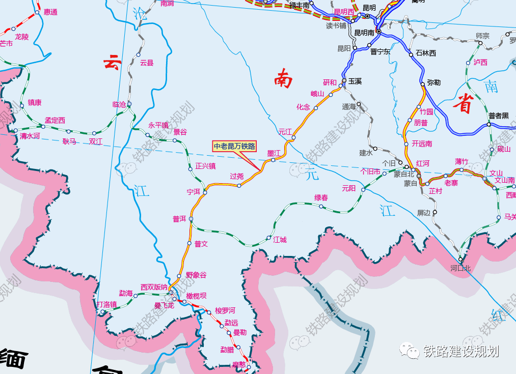 玉磨铁路景洪线路图图片