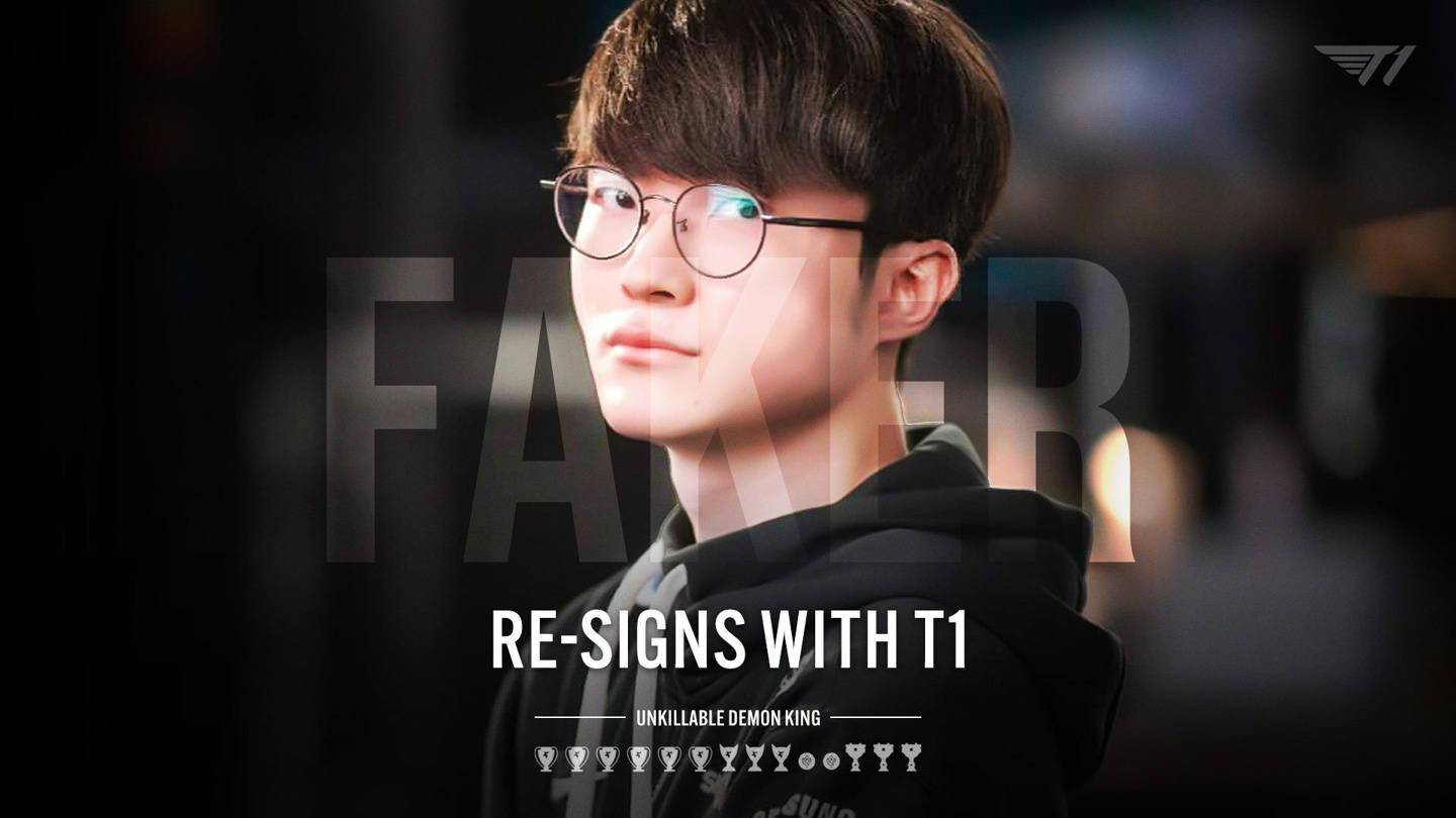 自由人|《英雄联盟》T1 战队官宣 Faker 续约：继续并肩作战