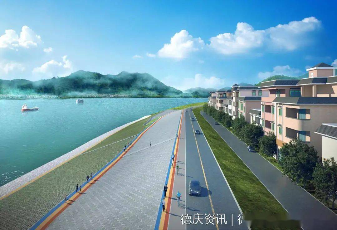 西江干流治理工程(德庆大桥段)效果图据介绍,德庆县德城大堤达标加固