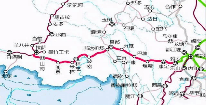 川藏高铁最新路线图图片