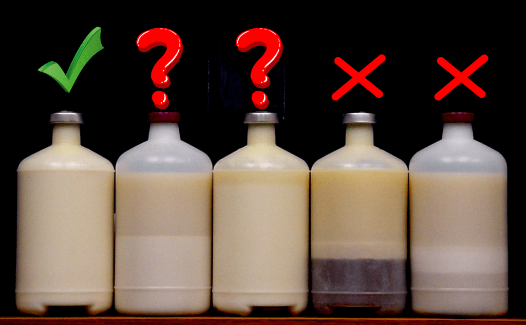 可以参考下图:如果不出现分层,说明疫苗未破乳可以使用.