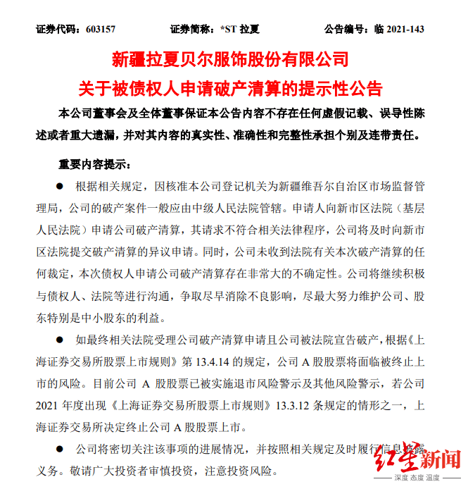 红树林太突然！知名品牌被申请破产！
