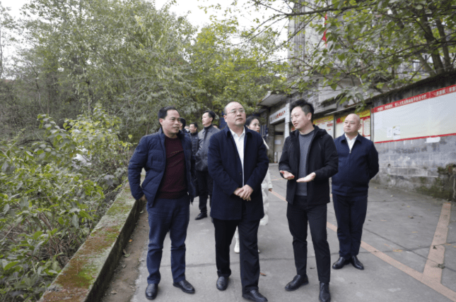 四川省自贡市大安区委书记彭长林带队调研三多寨镇建设发展情况