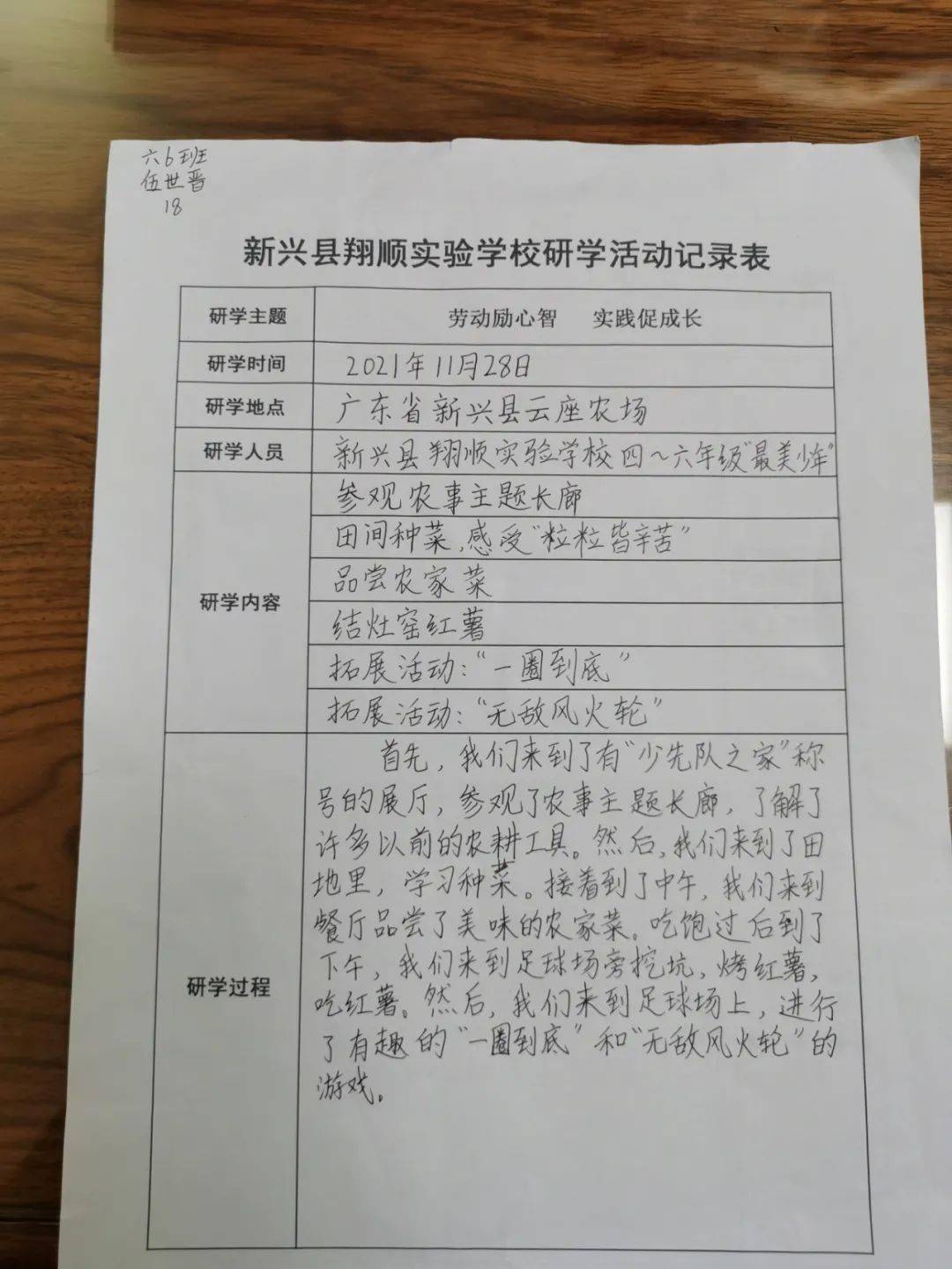 劳动励心志实践促成长新兴县翔顺实验学校研学活动之走进云座农场