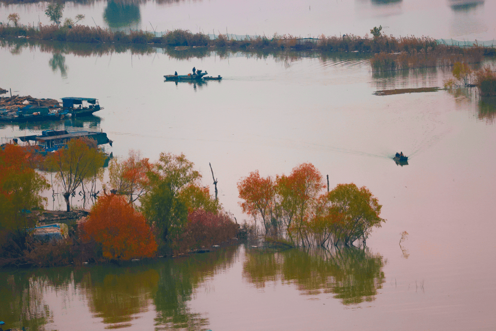 多彩盱眙夕照淮河渔家唱晚