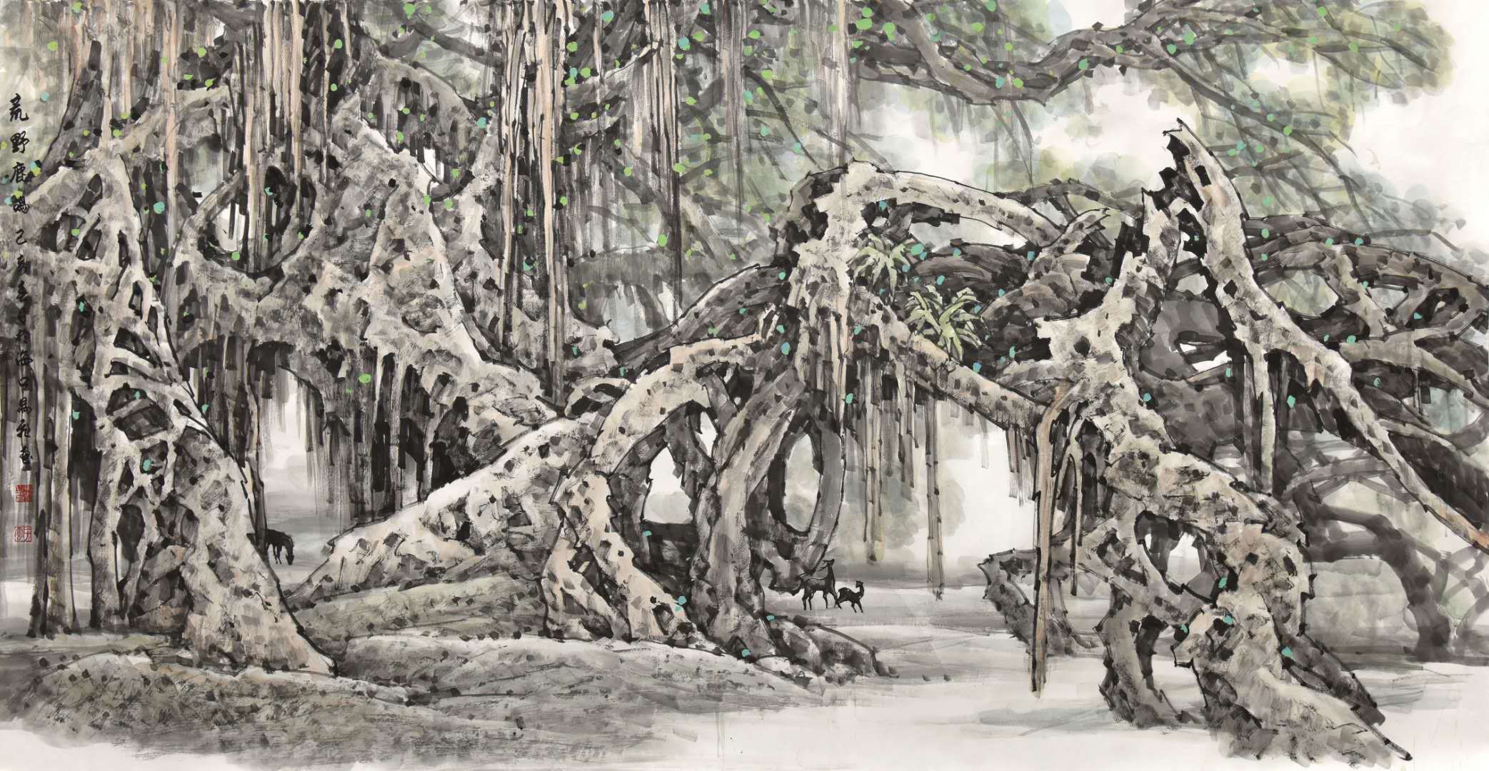 根系大地 生生不息——画家马飞笔下的榕树_作品_自然_海南