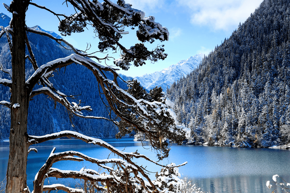 九寨沟冬季风景图片图片