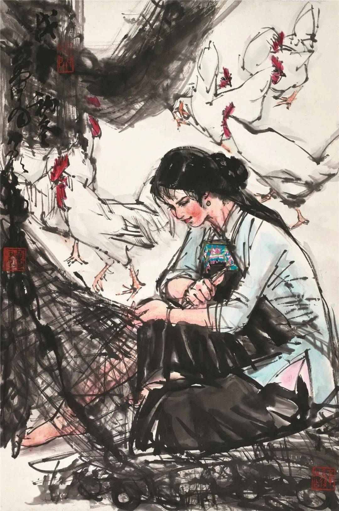 152cm×83cm 1981年潘絜兹 长鼓舞 130cm×64cm 1988年蔡若虹 女娲