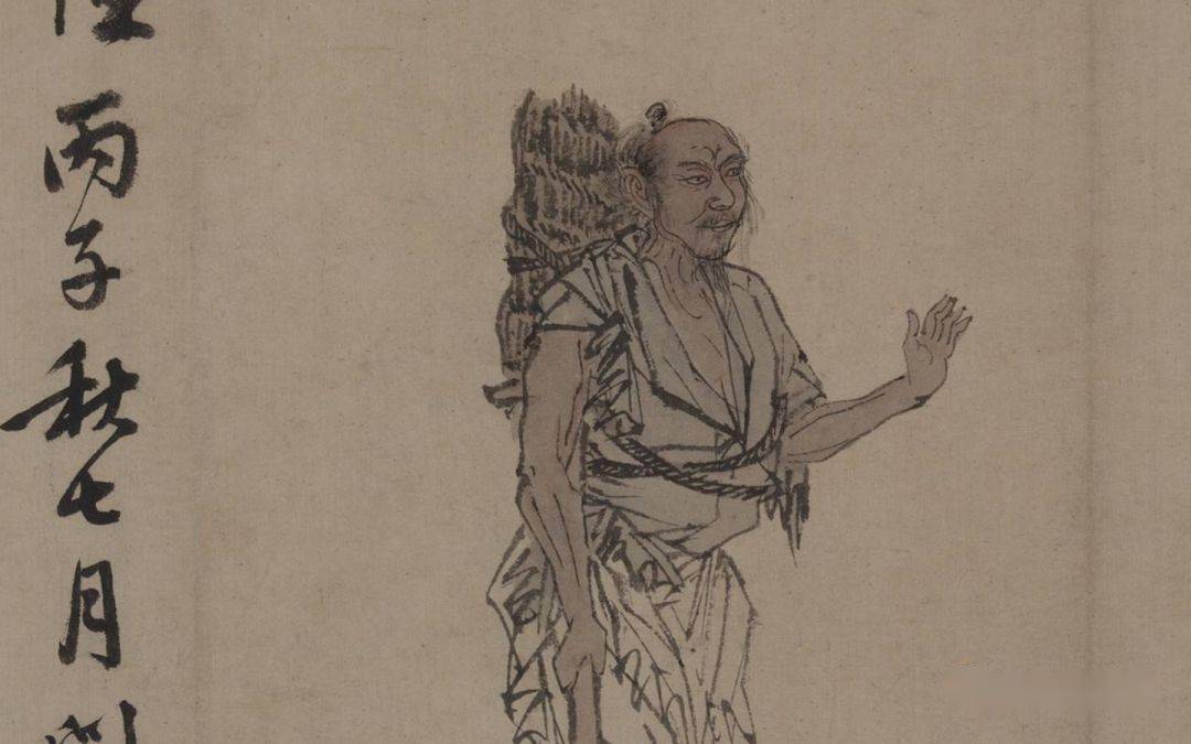 古代画家画流浪汉_郭关_作品_古琴