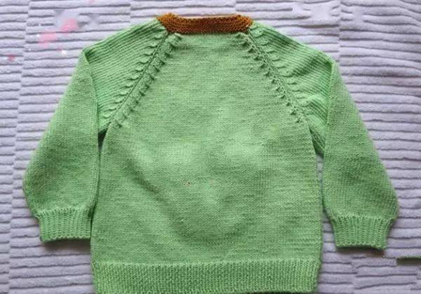 三天就可以完工的儿童侧开扣插肩衣编织教程_罗纹_平收_口袋