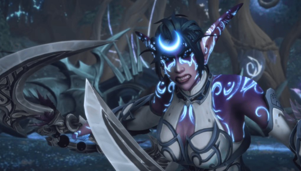 在希尔瓦娜斯率领噬渊大军入侵炽蓝仙野期间,月夜战神泰兰德从噬渊