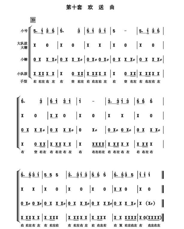 鼓号队比赛曲谱演奏顺序_少先队鼓号队出旗曲谱