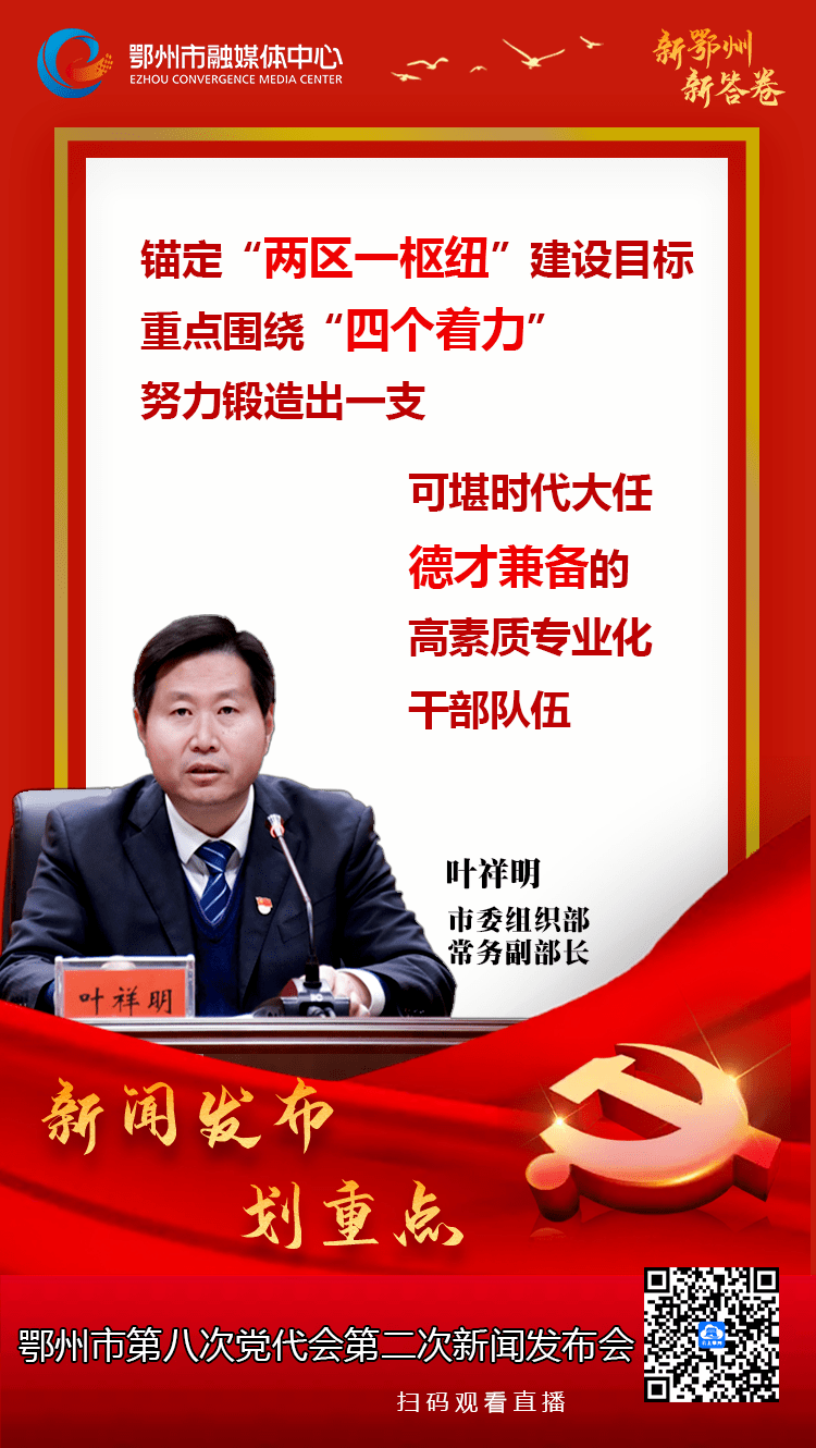 市委组织部常务副部长叶祥明:围绕"四个着力"锻造高素质专业化干部