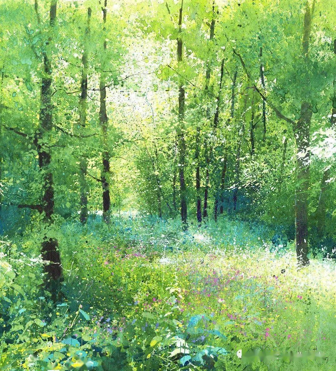 水彩画家richard thorn:那片夏天的海,那抹树荫下的绿_核心_绘画_插画
