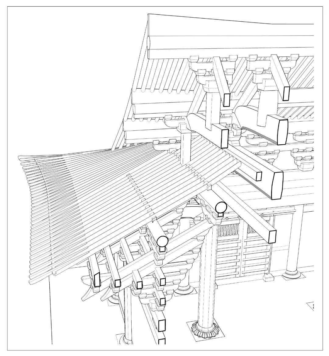 歇山式建筑手绘图片