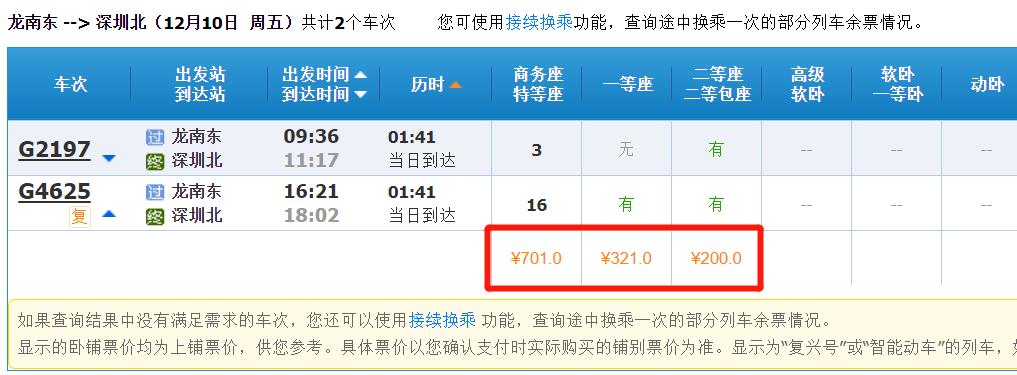 贛深高鐵列車時刻表票價新鮮出爐