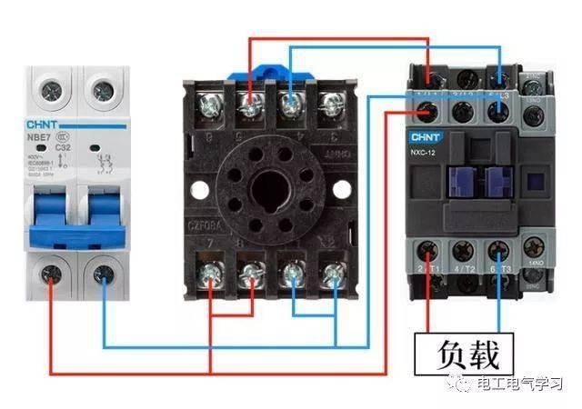 延時斷開2) 斷電延時時間繼電器(1)接線圖▲斷電延時繼電器圖中為例