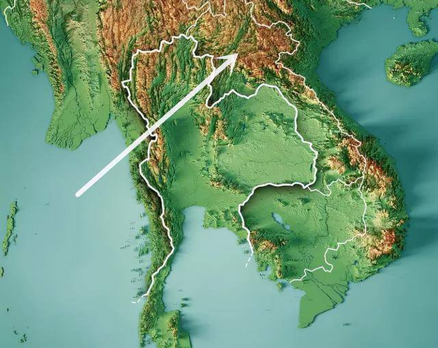 看下图,这是整个中南半岛,也就是中国云南往下的地理情况.