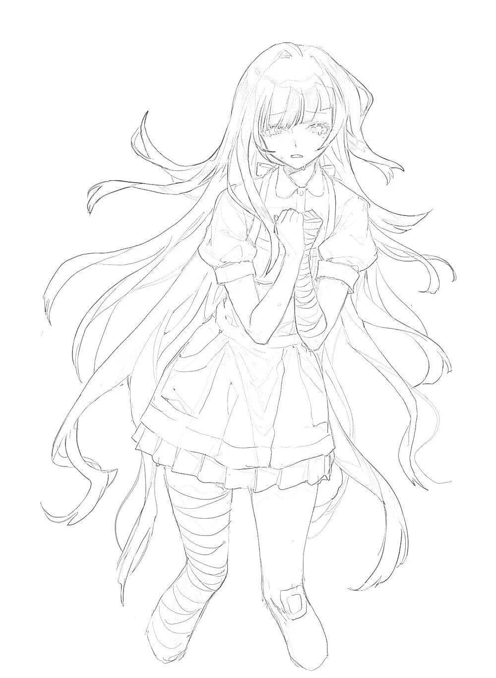 绘画技能分享|线稿分享第75期——《弹丸论破》_主题_lovelive_七十五