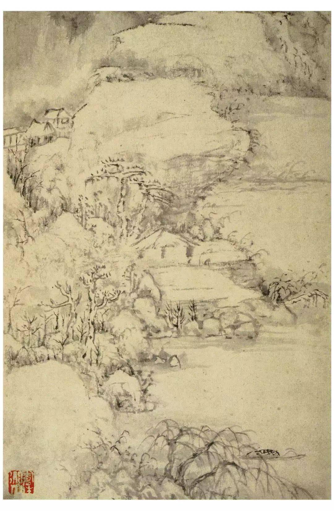 髡残山水册页笔墨高古